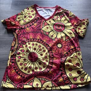 4 for $20 Oufisun Multicolor Scrub Top, Medium